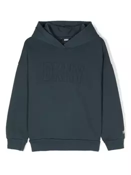 DKNY махровое худи с логотипом, синий