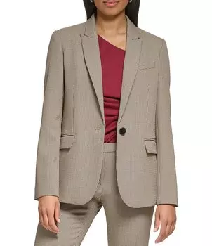 DKNY Mini Check Peak Lapel Куртка с длинными рукавами и принтом, мультиколор