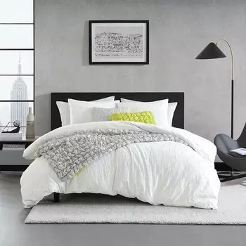 DKNY Modern Hexagon Пододеяльник, полный размер/размер Queen Donna Karan, желтый