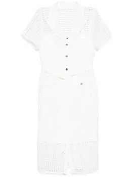 DKNY платье миди в клетку, нейтральный цвет