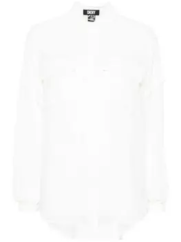 DKNY полупрозрачная рубашка на пуговицах, нейтральный цвет