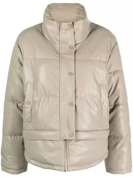 DKNY пуховик из искусственной кожи, серый