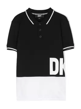 DKNY рубашка поло с логотипом, черный