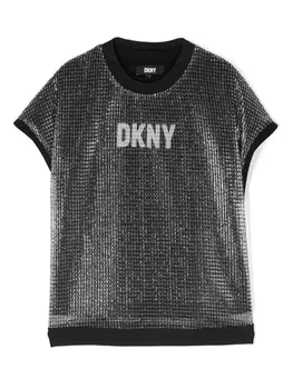 DKNY сетчатая футболка с логотипом, серый