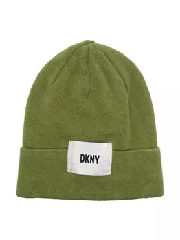 DKNY шапка бини с нашивкой-логотипом, зеленый