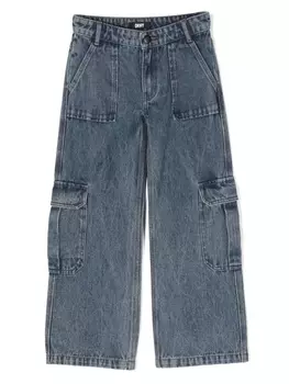 DKNY широкие джинсы с нашивкой-логотипом, синий