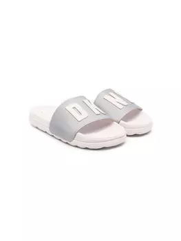 DKNY шлепанцы с нашивкой-логотипом, серый