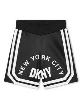 DKNY шорты-бермуды в полоску с логотипом, черный