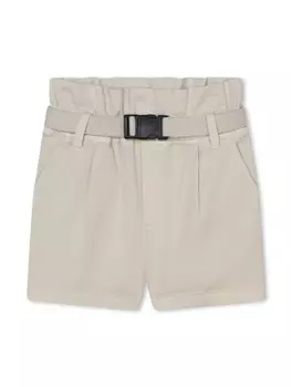 DKNY шорты прямого кроя с поясом, нейтральный цвет