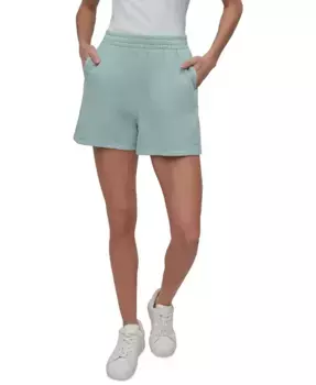 DKNY Sport Женские шорты с вышитым логотипом и сборкой, длина 4", серый