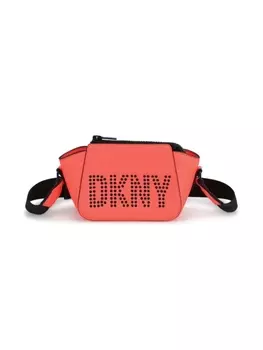 DKNY сумка через плечо с перфорированным логотипом, розовый