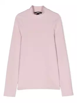 DKNY толстовка с высоким воротником и вышитым логотипом, розовый