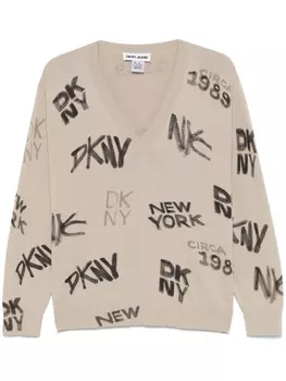 DKNY топ с логотипом, коричневый