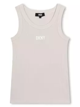 DKNY топ с логотипом, нейтральный цвет