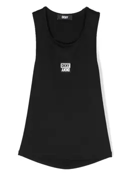 DKNY топ с нашивкой-логотипом, черный