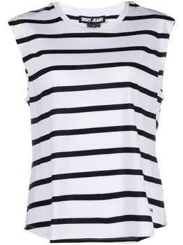 DKNY топ в полоску, белый