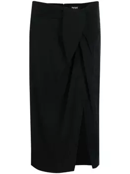 DKNY юбка миди с перекрученной деталью, черный