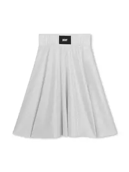 DKNY юбка с эффектом металлик и логотипом, серый