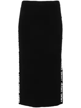 DKNY юбка с жаккардовым логотипом, черный
