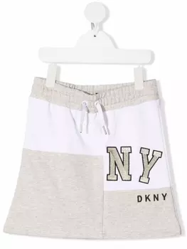 DKNY юбка в двух тонах с логотипом, нейтральный цвет