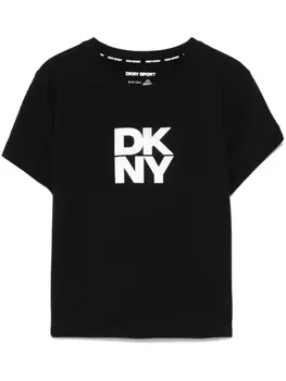DKNY укороченная футболка с логотипом, черный