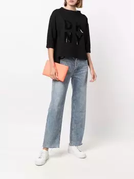 DKNY укороченная толстовка с логотипом, черный