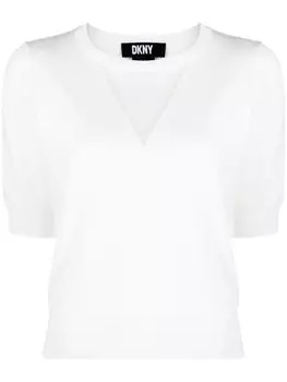DKNY укороченный джемпер с V-образным вырезом, белый