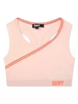 DKNY укороченный топ с контрастной отделкой, розовый