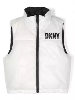 DKNY жилет с контрастной отделкой и логотипом, белый