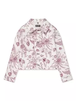 DL1961 джинсовая куртка Manning с цветочным принтом, белый