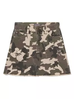 DL1961 джинсовая юбка мини Jenny с камуфляжным принтом, зеленый