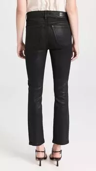 DL1961 Женские джинсы Mara Straight: джинсы средней посадки Instasculpt Ankle, черные с покрытием