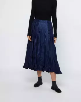 Длинная атласная юбка со складками Wild Pony, синий