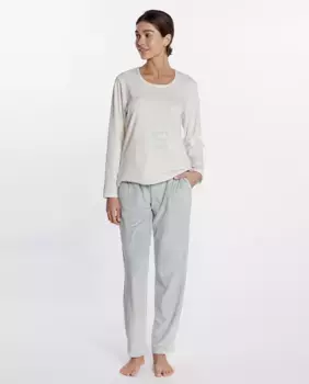 Длинная бархатная женская пижама Punto Blanco, зеленый