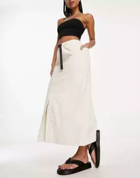 Длинная белая юбка-пекарь Gramicci