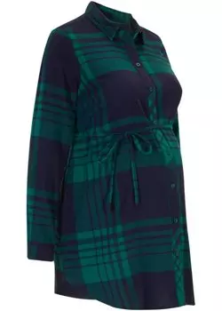 Длинная блуза для беременных/кормящих из фланели Bpc Bonprix Collection, синий