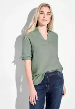 Длинная блузка Cecil с рукавами 3/4, зеленый