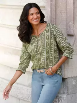 Длинная блузка Classic Basics, хаки