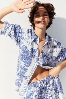 Длинная блузка H&M, белый