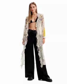 Длинная блузка с рюшами в форме газеты Desigual