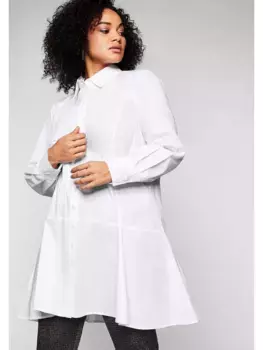 Длинная блузка Sheego "больших размеров" с расклешенным подолом, белый