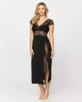 Длинная черная ночная рубашка Coemi