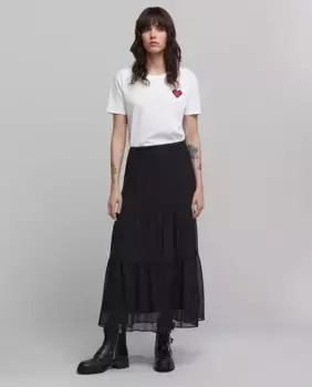 Длинная черная юбка IKKS