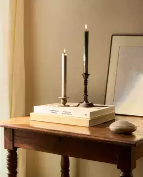 Длинная цилиндрическая свеча (4 шт. в упаковке) Zara Home, зеленый