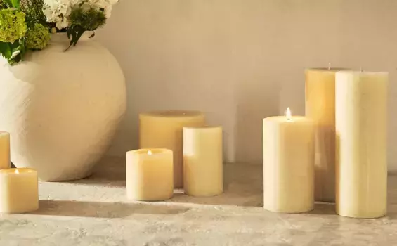 Длинная цилиндрическая свеча Zara Home, масляно-желтый