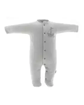 Длинная детская пижама с вышивкой в виде парусника Cambrass, серый