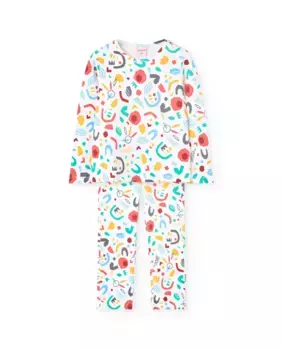 Длинная девичья пижама с фантазийным принтом Boboli, многоцветный