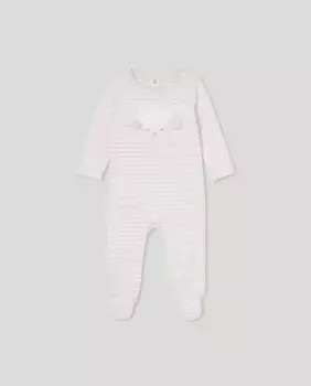 Длинная девочка в полосатый комбинезон Cotton Juice, цвет Rosa