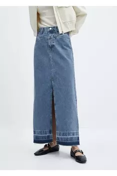 Длинная джинсовая юбка Mango, синий