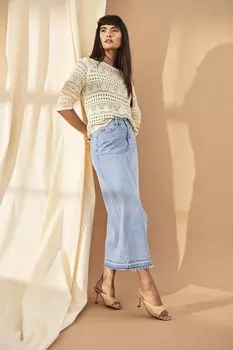 Длинная джинсовая юбка с разрезом спереди Jdy, синий